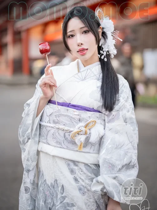 雨波_HaneAme – NO.347 Original 2024 New year Silver Kimono [33P+5V-107MB]