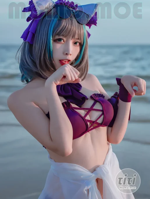 二佐Nisa – NO.190 碧蓝航线-柴郡泳装 [30P-373M]